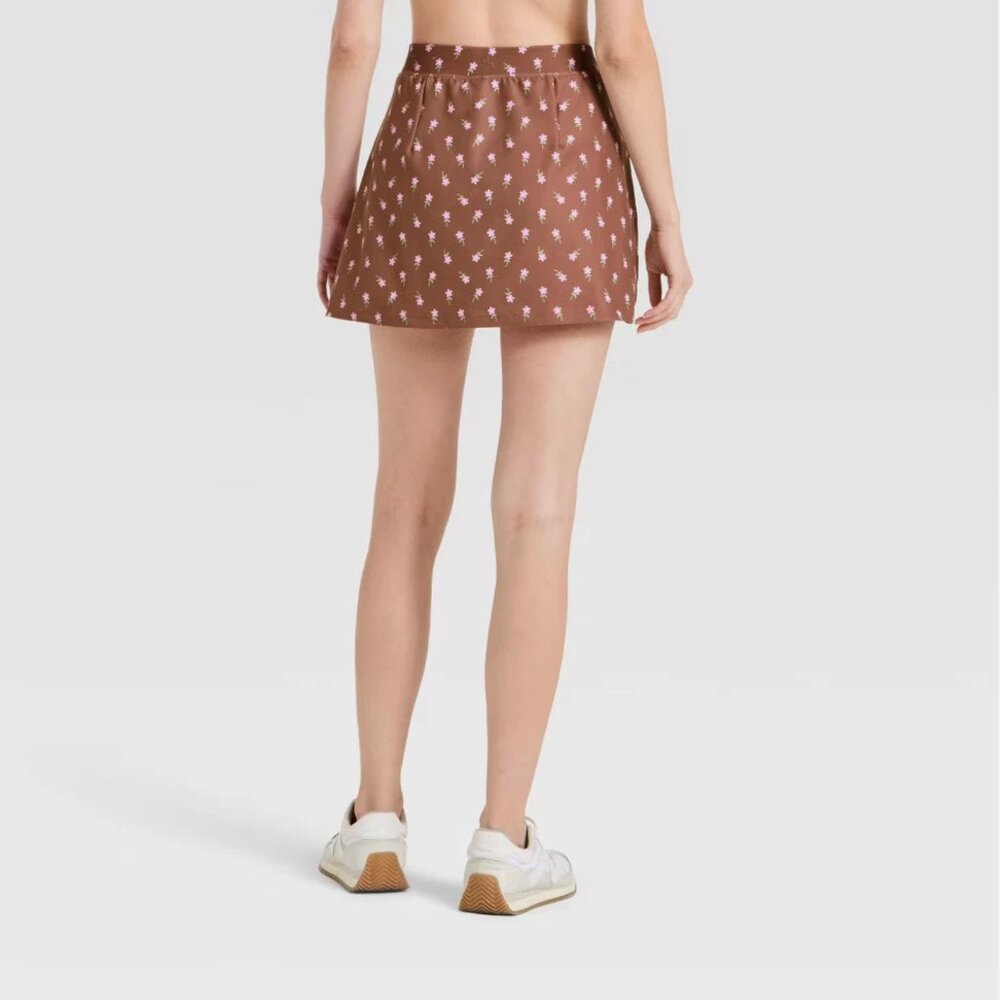 NWT JoyLab Slit Skort Brown Floral - Picture 3 of 7